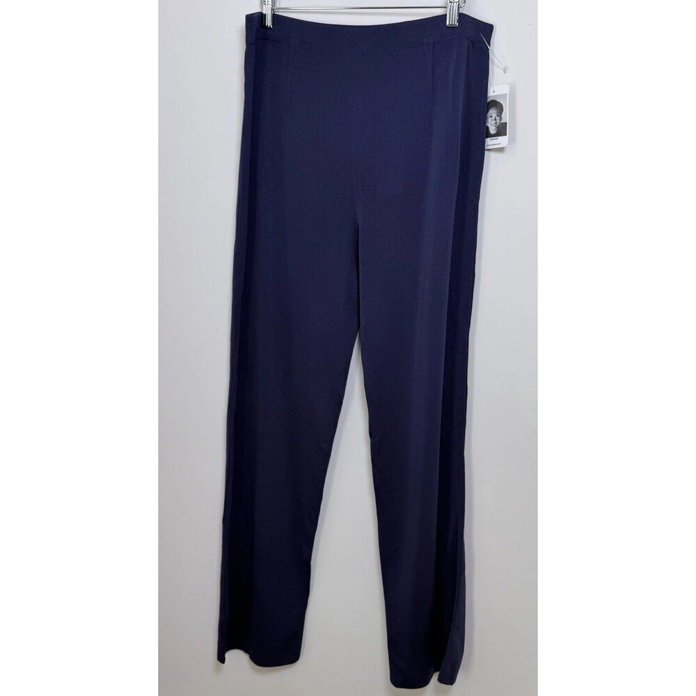 NWT Misook Straight Leg Knit Pants - Size L - Navy Blue